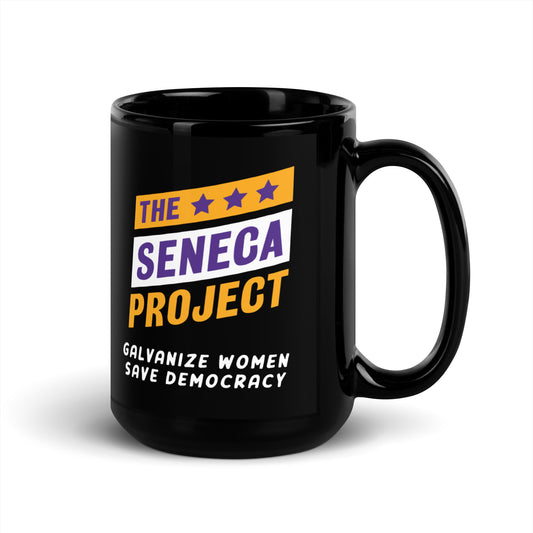 SENECA PROJECT LOGO BLACK GLOSSY MUG