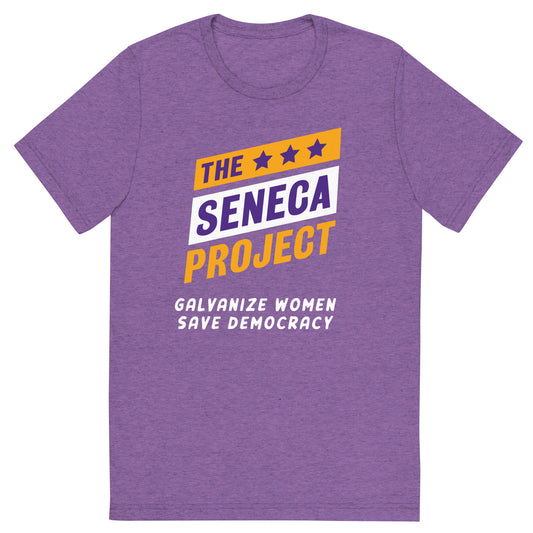 SENECA PROJECT GALVANIZE WOMEN'S LOGO UNISEX TEE IN PURPLE OR BLACK